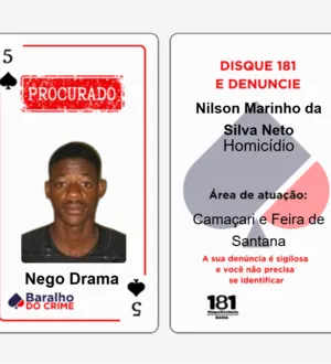 Imagem ilustrativa da imagem Nego Drama é o 10º procurado a deixar o Baralho do Crime em 2026