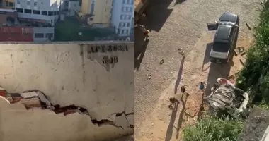 Imagem ilustrativa da imagem Acidente em Salvador: carro cai de altura de 17 metros e atinge casa