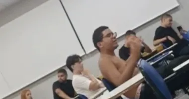 Imagem ilustrativa da imagem Vídeo: aluno surta e tira roupa dentro da sala de aula