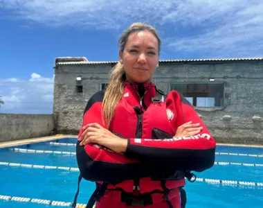 Tenente-coronel Patrícia Torreão, comandante do Batalhão Marítimo do Corpo de Bombeiros Militar da Bahia.