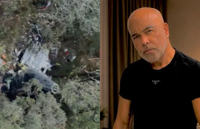 Imagem ilustrativa da imagem Aeronave destroçada: veja imagens do helicóptero que caiu com Rick
