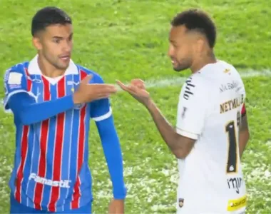 Neymar e Nestor trocaram farpas durante o jogo entre Bahia e Santos
