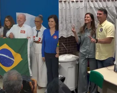 Candidatos à presidência votam acompanhados por aliados políticos e familiares.