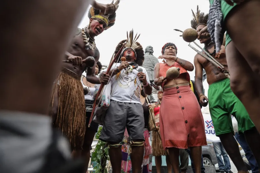 Galeria: Movimento Salvador é Indígena realiza ato no Centro da cidade