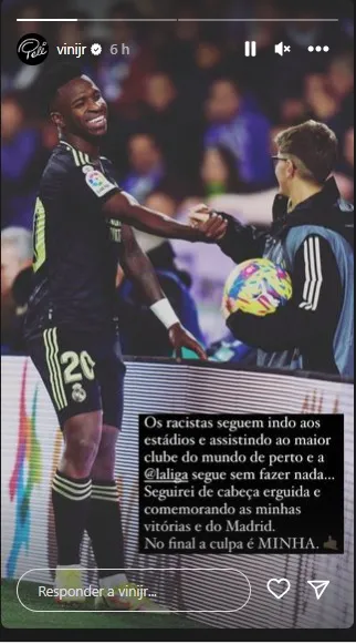 Imagem ilustrativa da imagem Vini Jr. cobra punições após novo ataque racista em jogo pelo Espanhol