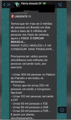 Imagem ilustrativa da imagem Caos: Pirados, bolsonaristas prometem invadir Brasília por 72h