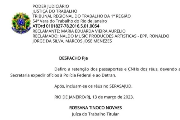 ação movida pela ex-dançarina do cantor