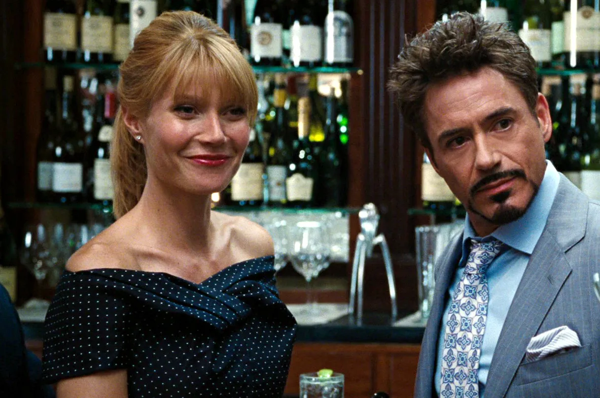 Gwyneth com Robert Downey Jr em 'Homem de Ferro'