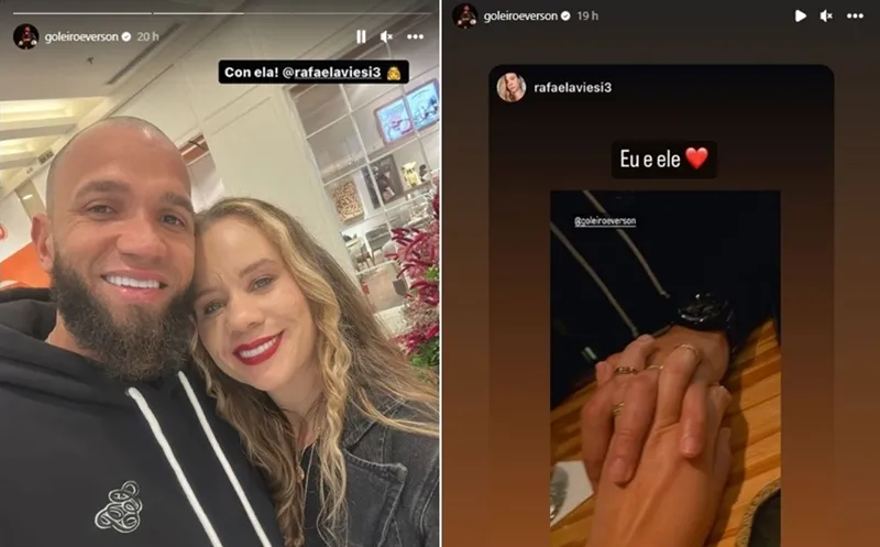 Por meio dos stories no Instagram, o jogador foi breve, mas enfático: “Com ela!”