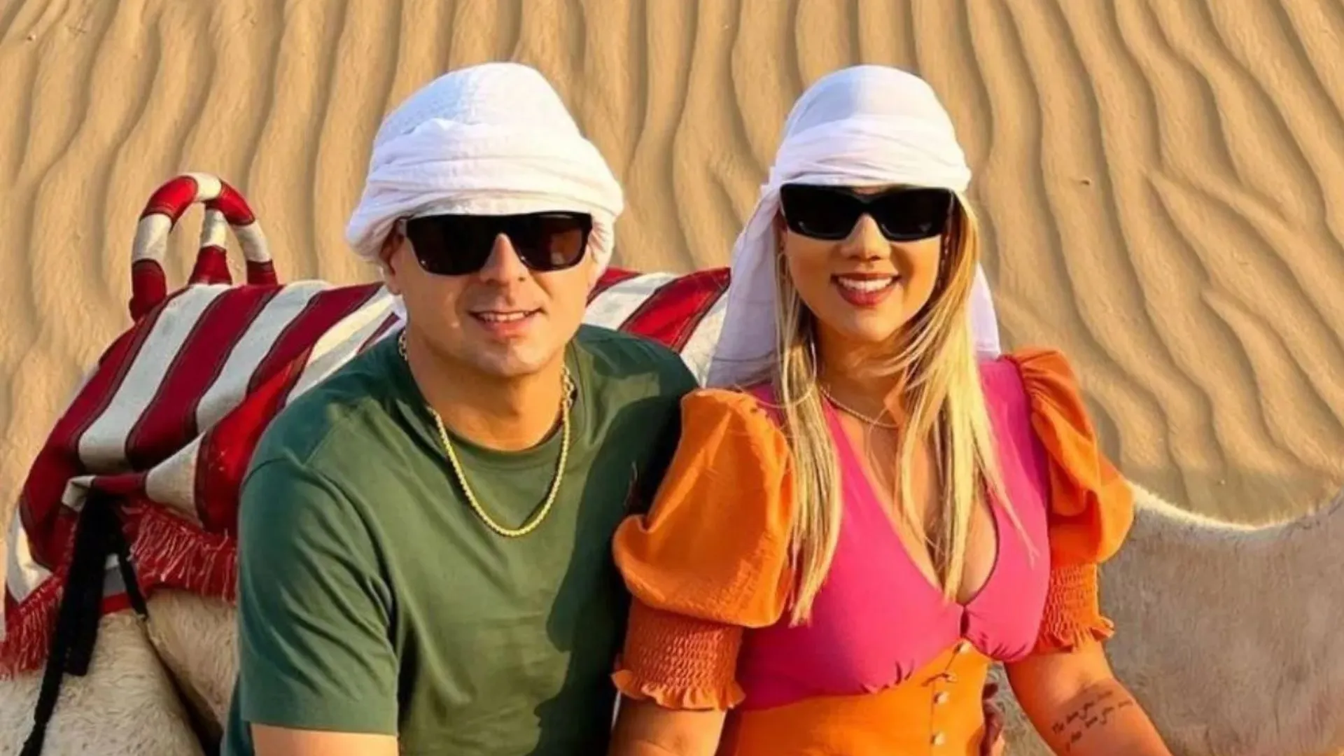 Daniela Mazzei e Marcelo Castro noivaram em Dubai