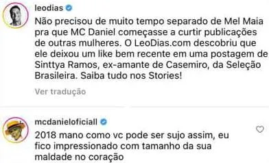 MC Daniel chama Léo Dias de sujo