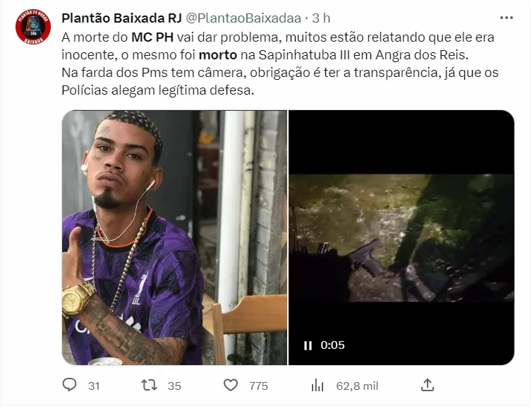 Internautas especulam sobre morte de MC PH Realidades