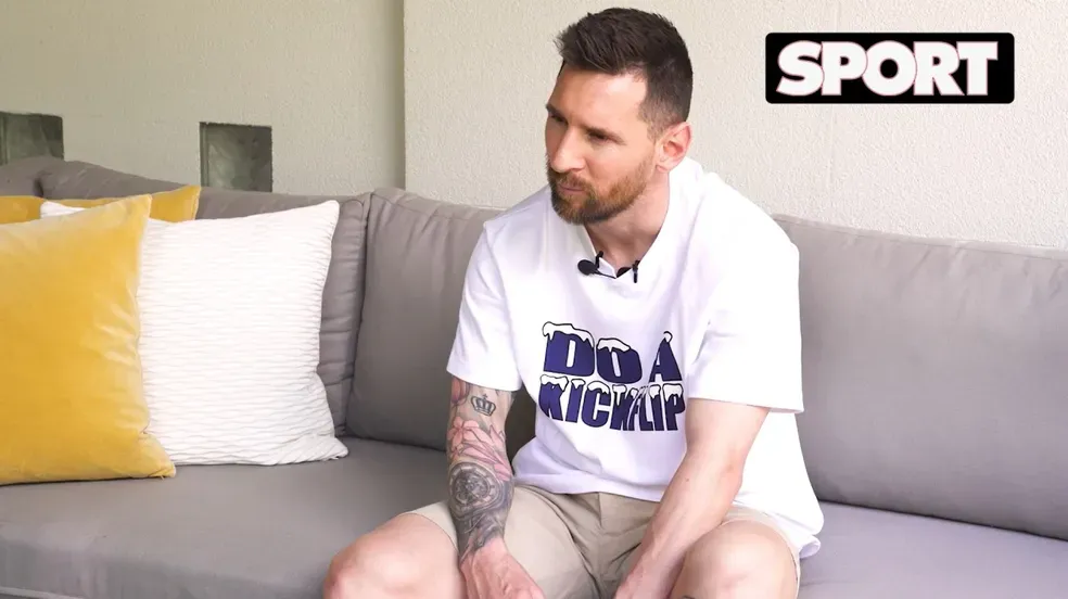 Messi durante entrevista ao jornal Sport