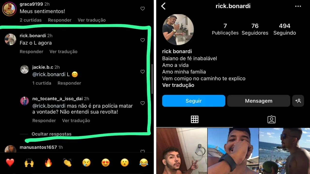 Perfil fake usa foto de Fábio Silveira no Instagram