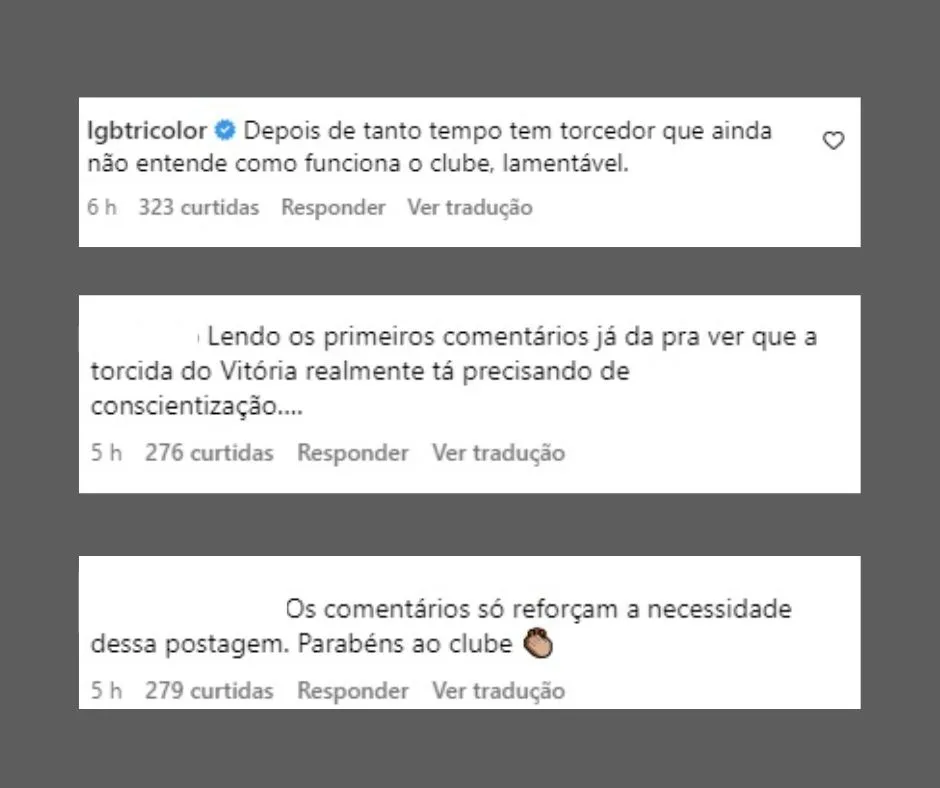 Torcedores elogiam a postura dos times e criticam ação preconceituosa nos comentários