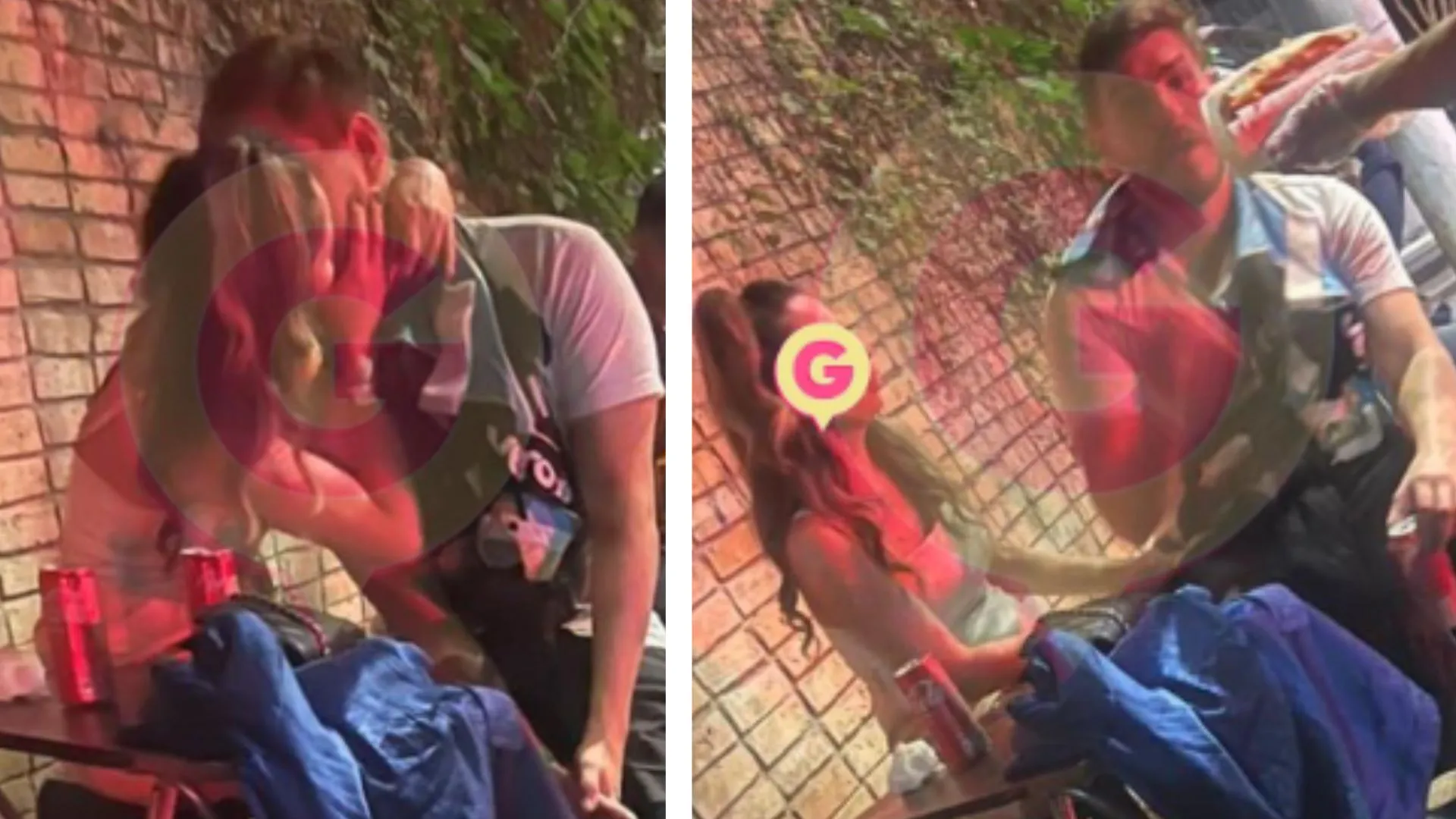 Alisson e a moça foram flagrados em uma barraquinha de cachorro-quente
