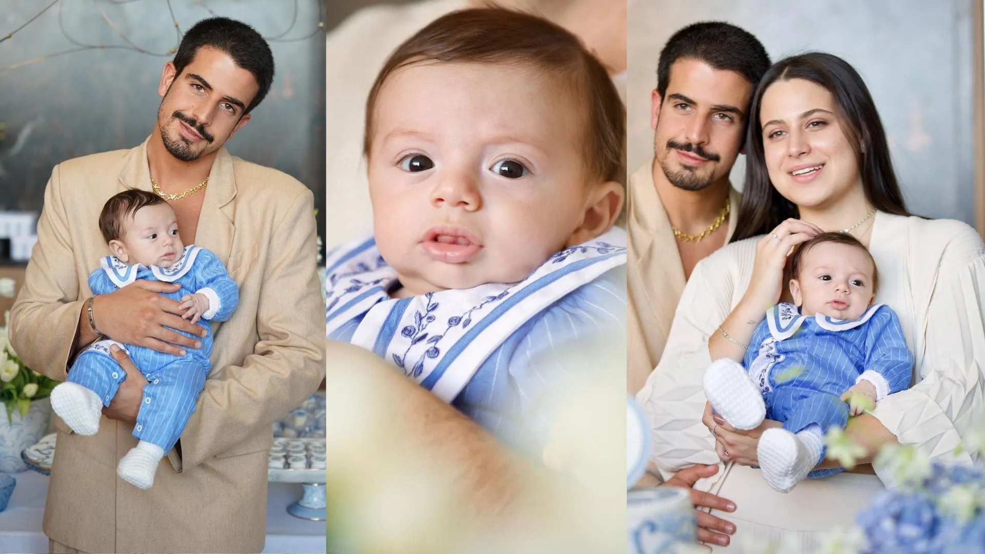 Sophia Raia e Enzo Celulari foram os padrinhos do pequeno Luca