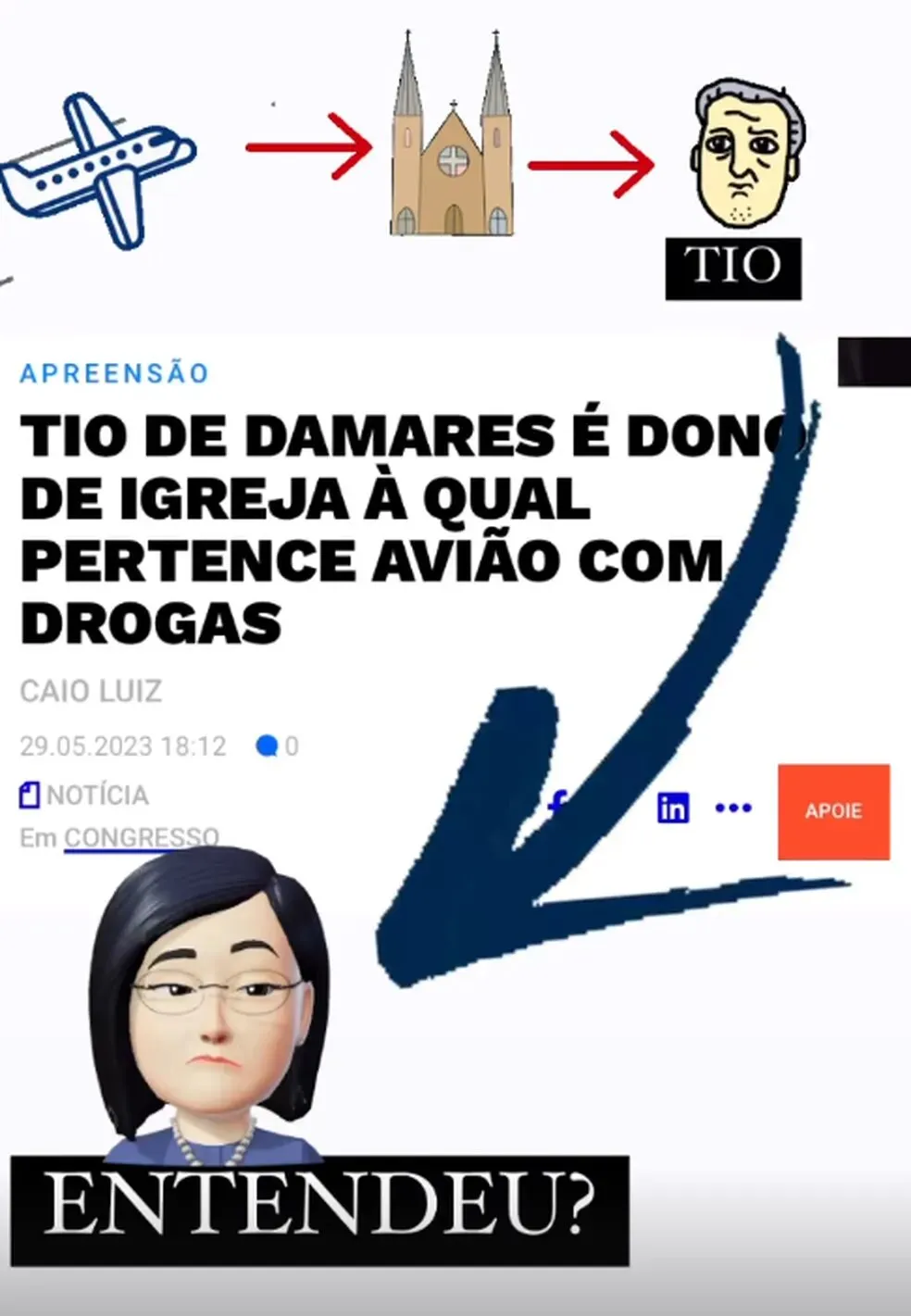 Publicação de Damares no Instagram