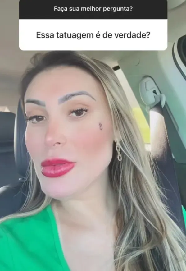 Imagem ilustrativa da imagem Andressa Urach tatua rosto após erros com procedimentos estéticos