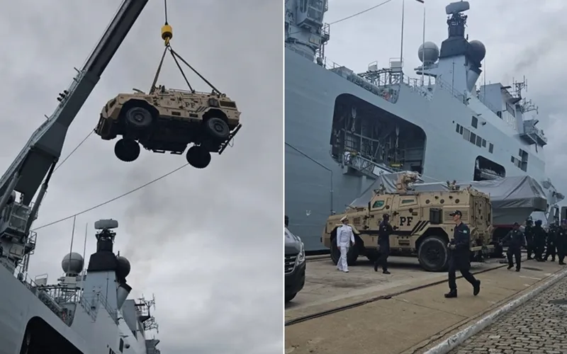 Navio da Marinha saiu do porto do Rio de Janeiro rumo à Salvador nesta segunda-feira (18)