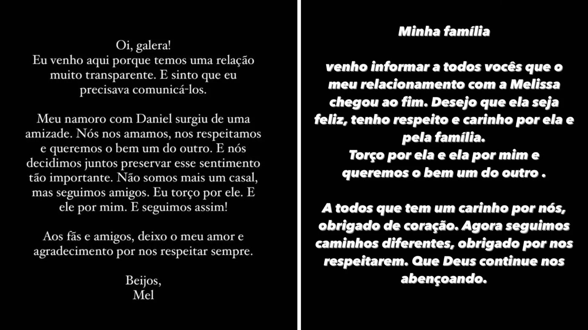 Mel Maia e o MC Daniel falaram sobre o término do namoro