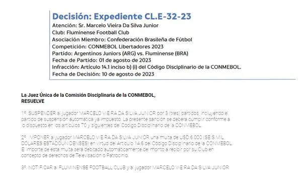 Decisão da Conmebol