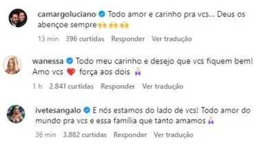 Luciano Camargo, Wanessa Camargo e Ivete Sangalo prestam apoio ao ex-casal