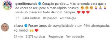 Fernanda Gentil e Eliana lamentam fim de casamento entre Sandy e Lucas Lima