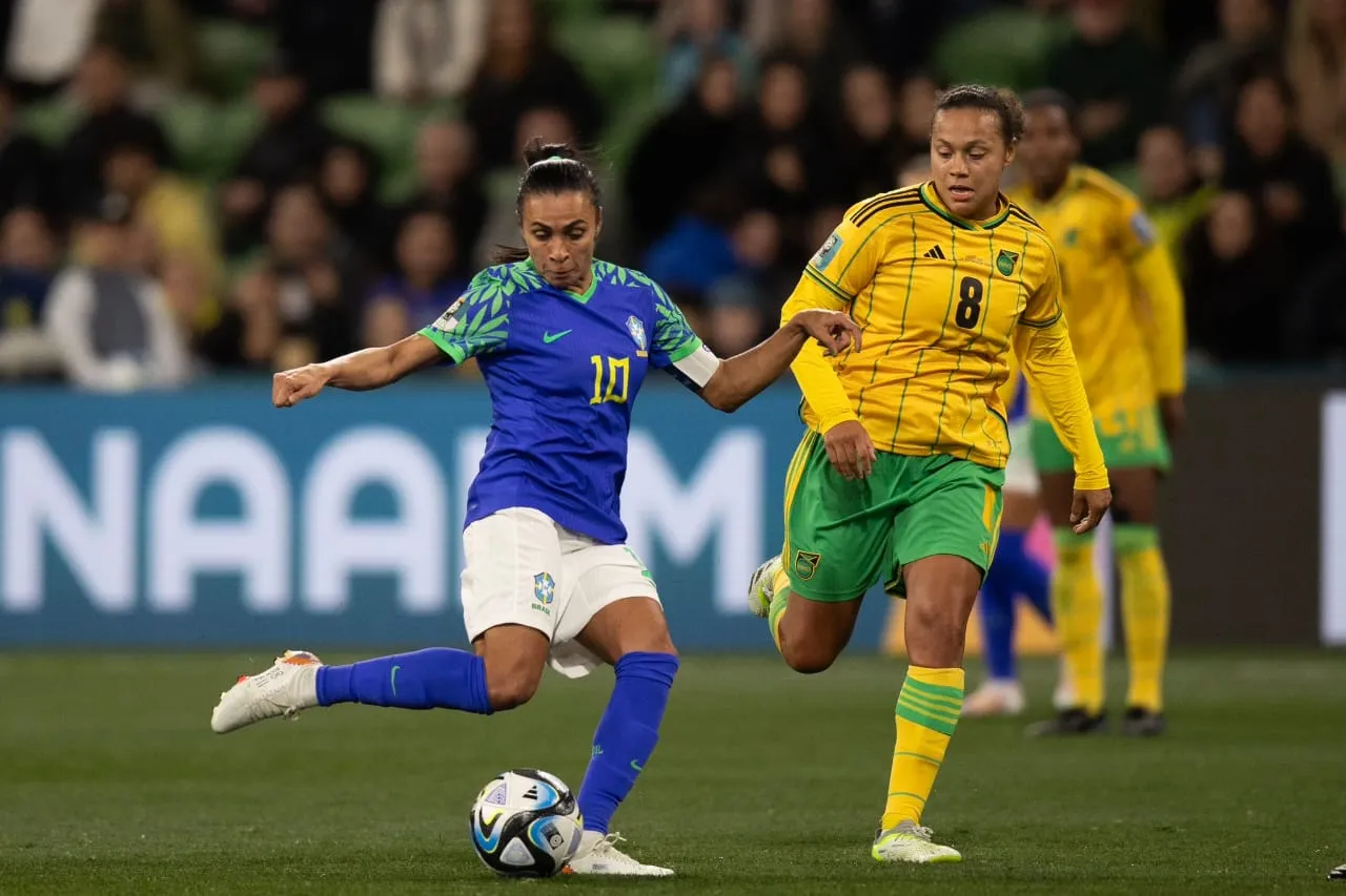 Marta no jogo da Seleção Brasileira
