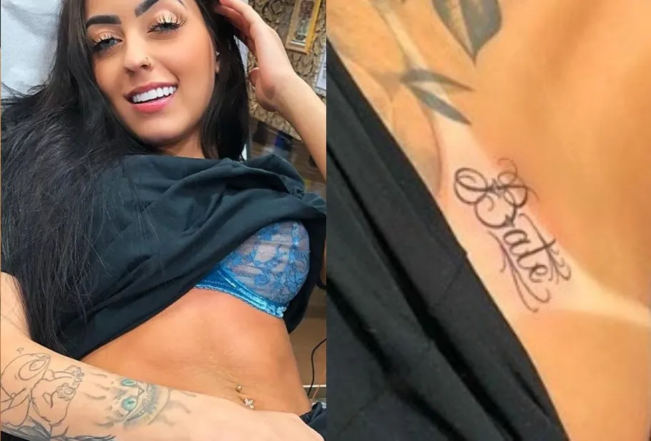 Mirella tem diversas tatuagens íntimas feitas