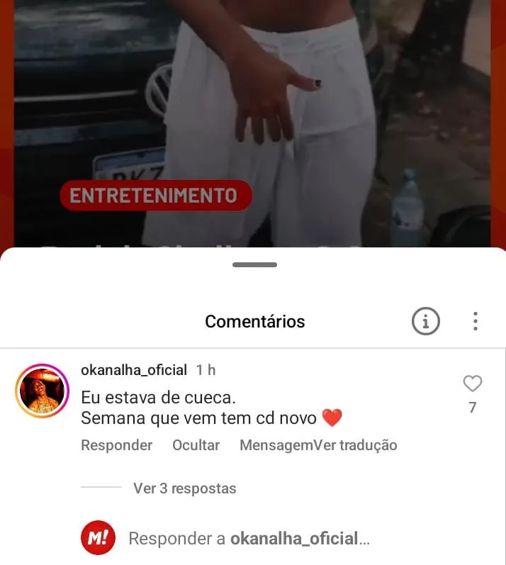 Imagem ilustrativa da imagem Kannalha nega que badalo tava solto em vídeo: “Tava de cueca”