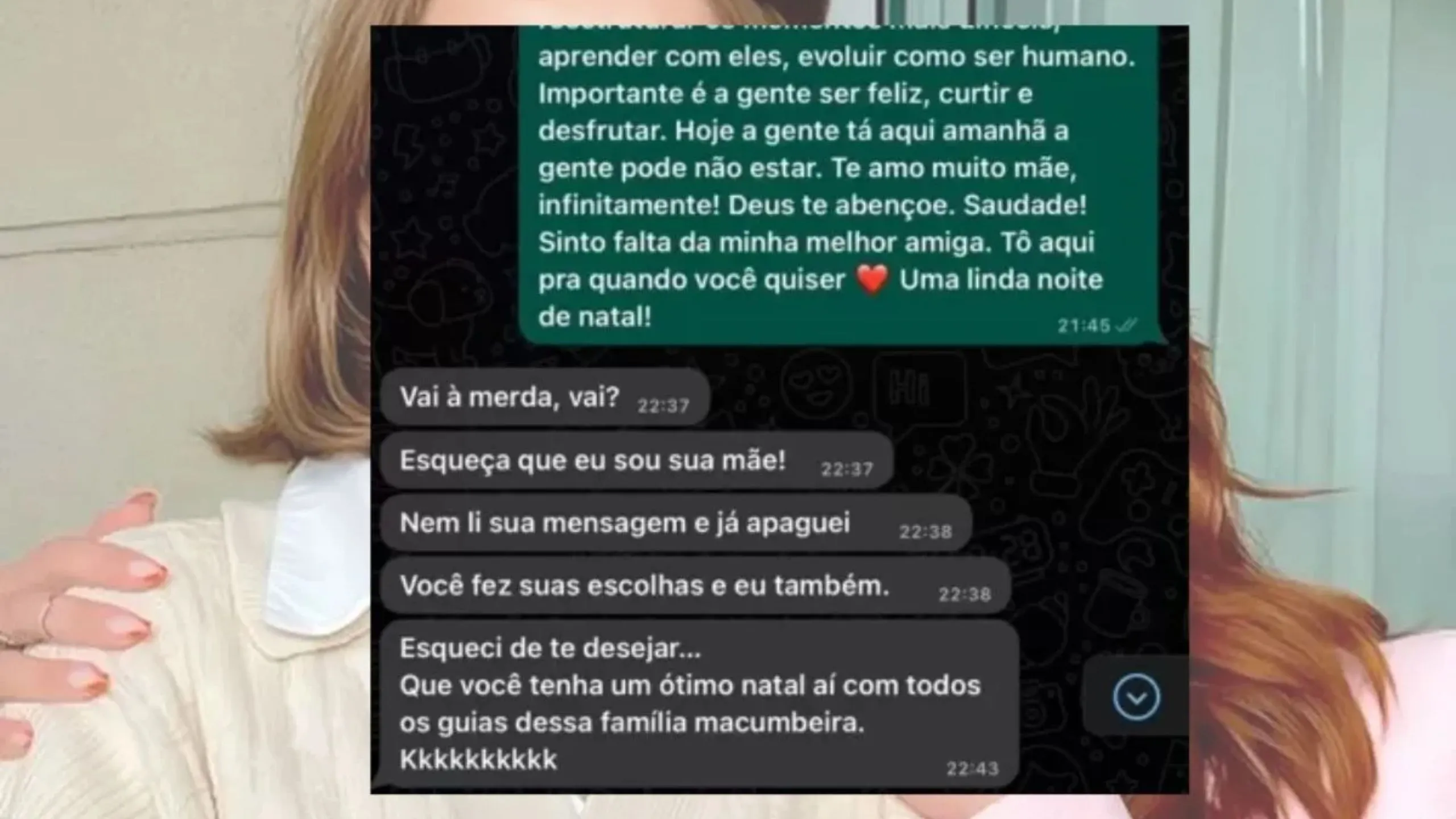 Suposta mensagem da mãe de Larissa Manoela