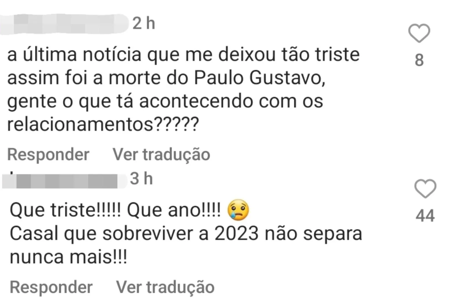 Casais desabafaram sobre o fim do relacionamento