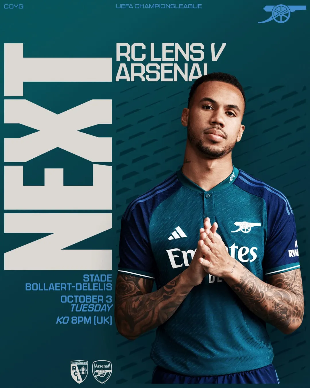 Arsenal encara o Lens fora de casa