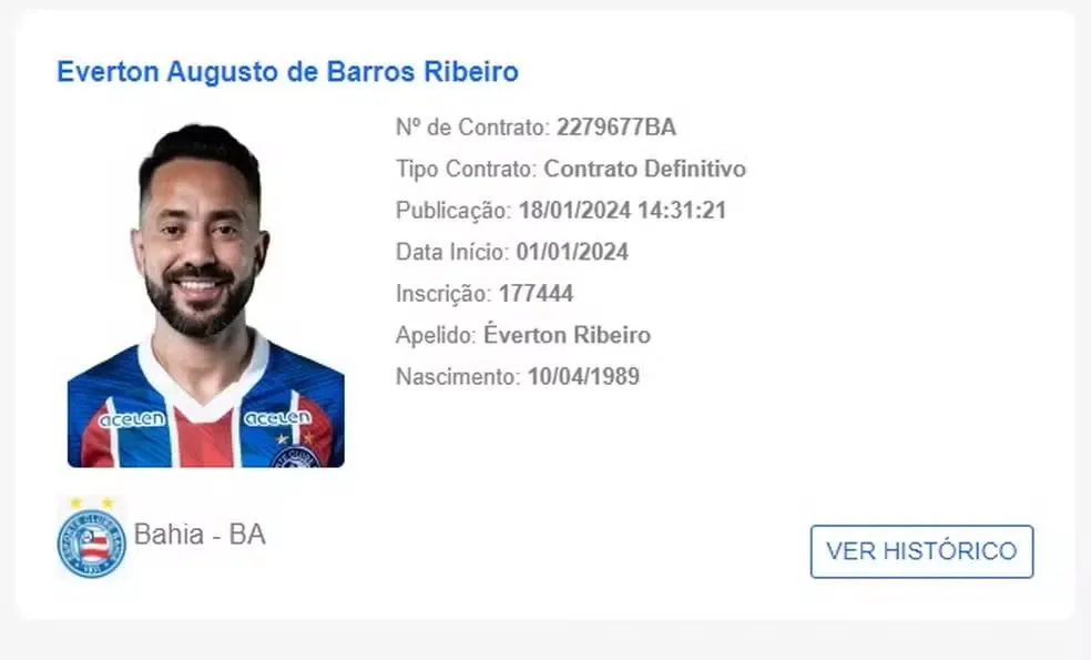 Meia tem nome publicado no BID e pode estrear pelo Bahia