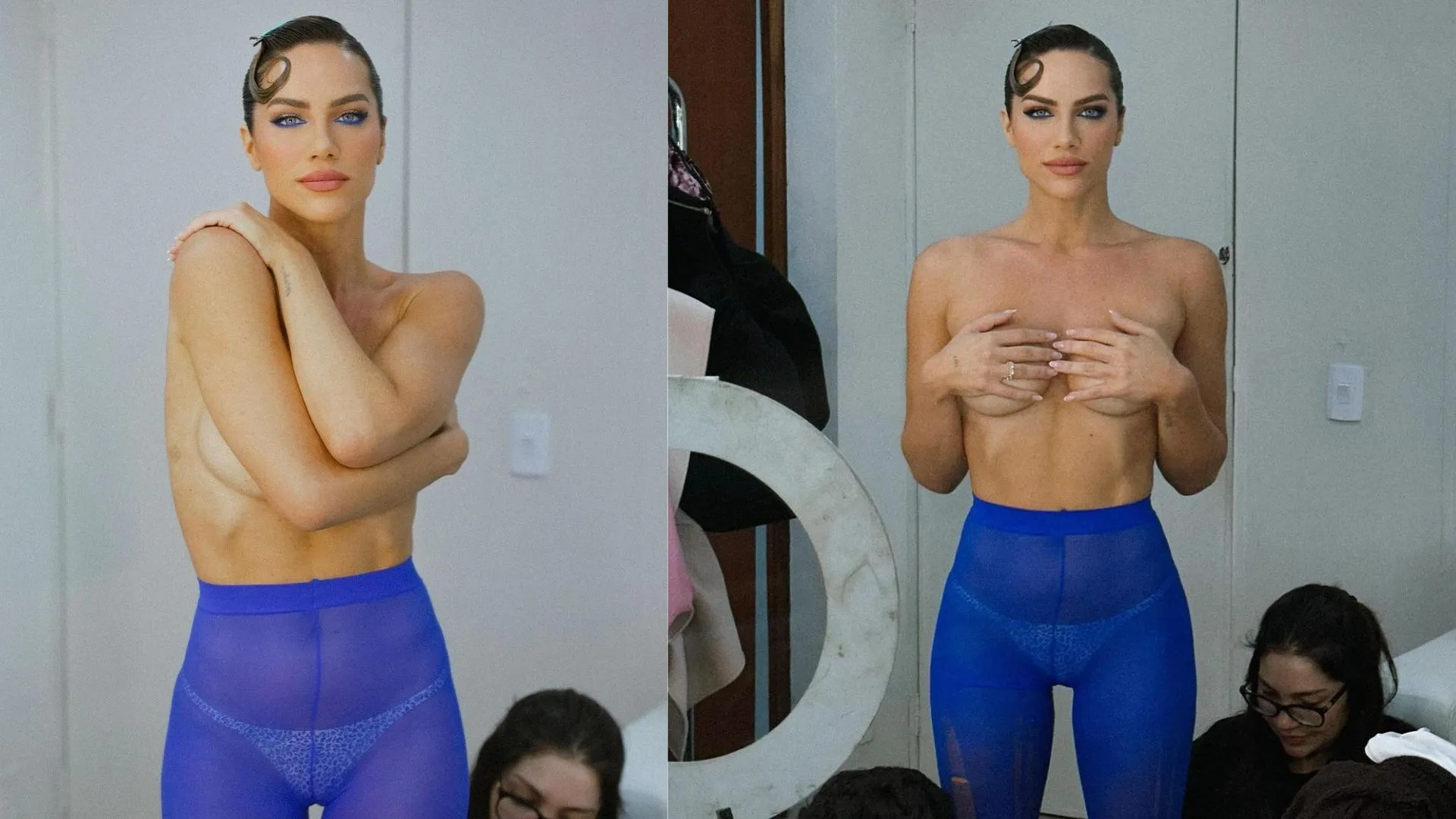 Imagem ilustrativa da imagem Giovanna Ewbank faz topless durante gravação de programa; veja fotos