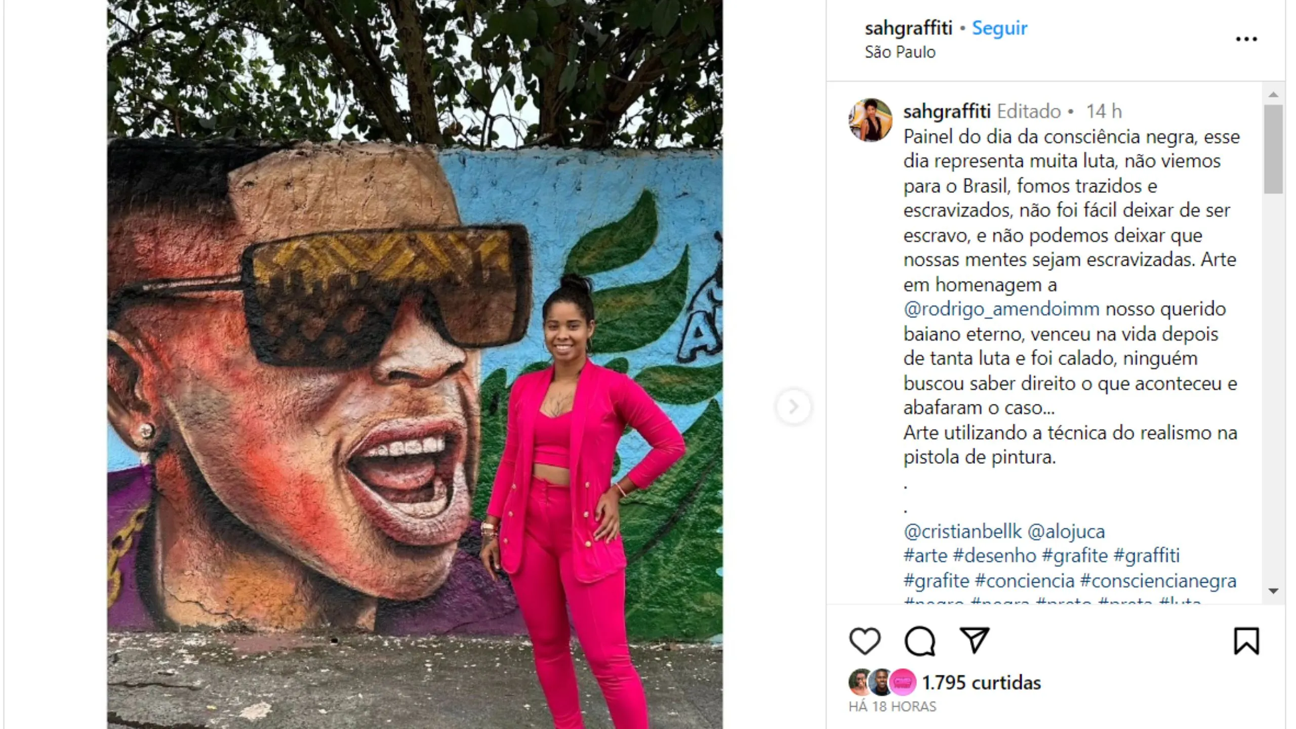 Rodrigo Amendoim ganha homenagem póstuma em grafite