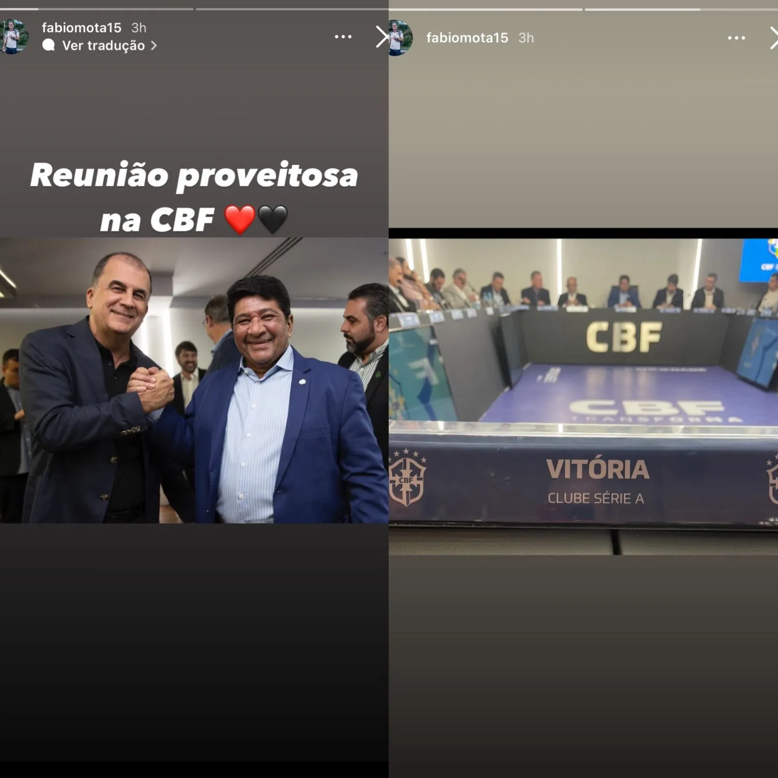 Imagem ilustrativa da imagem Mais que amigos, friends! Fábio Mota se reúne com presidente da CBF