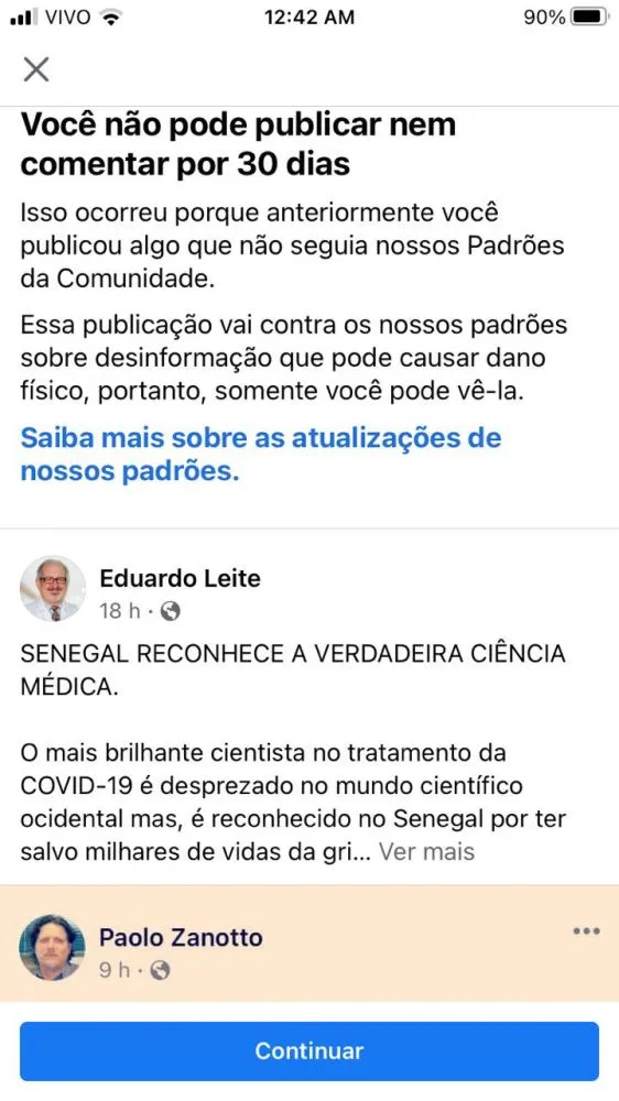 Médico bolsonarista tem perfil bloqueado após publicar fake news
