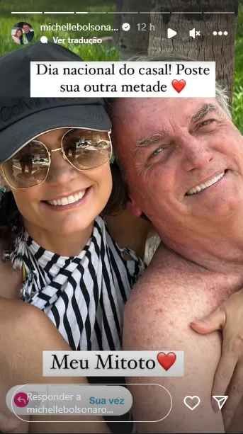 Imagem ilustrativa da imagem Michelle se derrete e revela apelido fofinho de Bolsonaro; veja