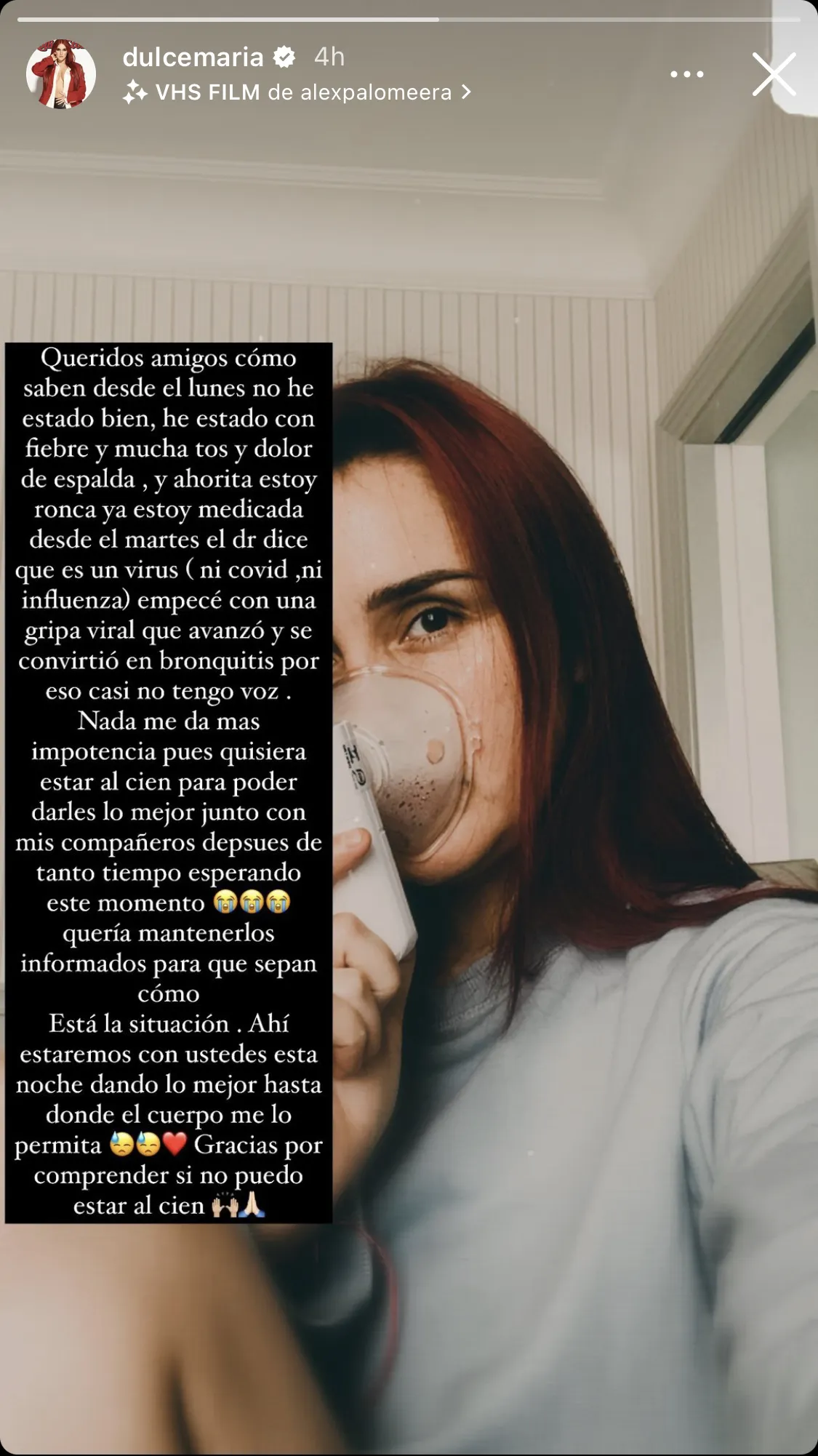 Dulce Maria revela não estar de Covid