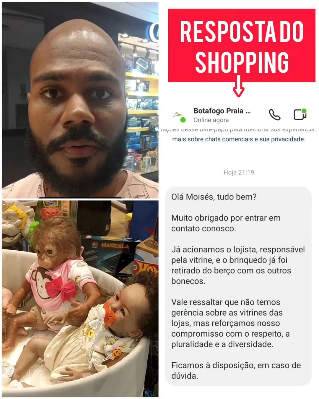 Imagem ilustrativa da imagem Vendedora de loja de brinquedos é acusada de racismo por professor