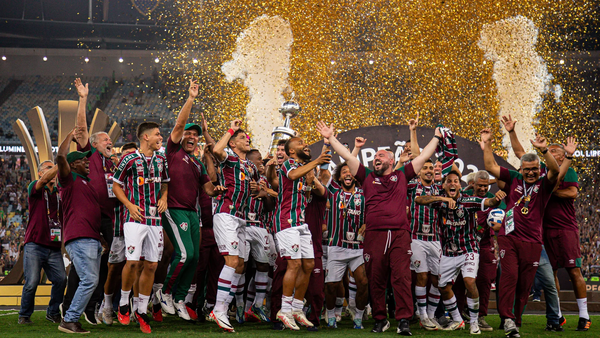 Fluminense na comemoração do título da Libertadores