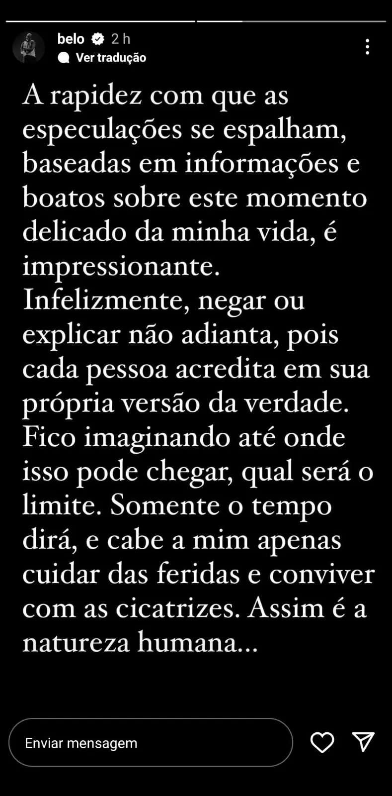 O fim do casamento de Belo e Gracyanne foi exposto nas redes sociais em abril