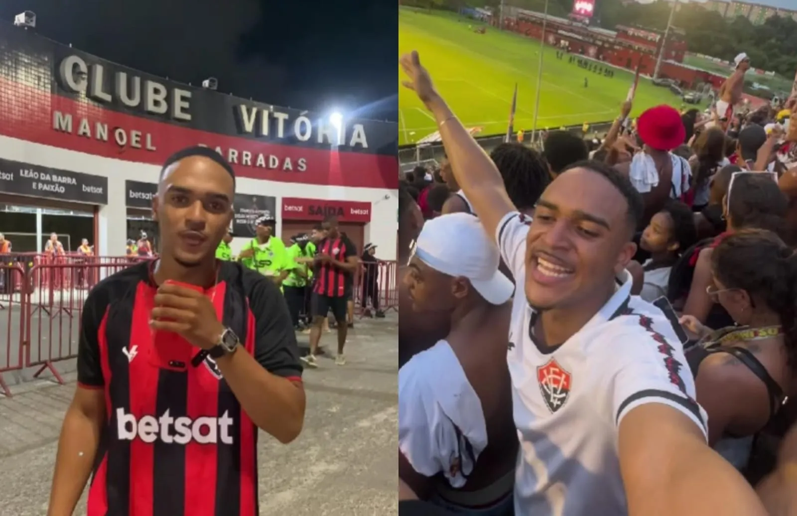 O Rubro-Negro frequenta os jogos do Vitória no estádio desde os 2 anos