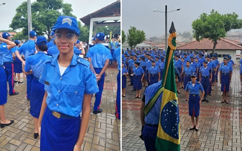 A jovem sonhadora, de 13 anos, quer seguir carreira militar