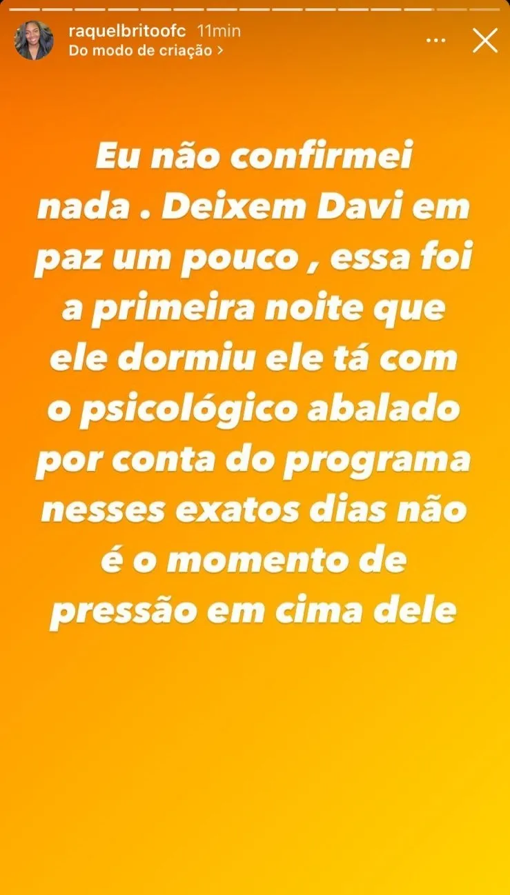 Imagem ilustrativa da imagem Irmã pede para parar fortes ataques a Davi: "Ele está com depressão"