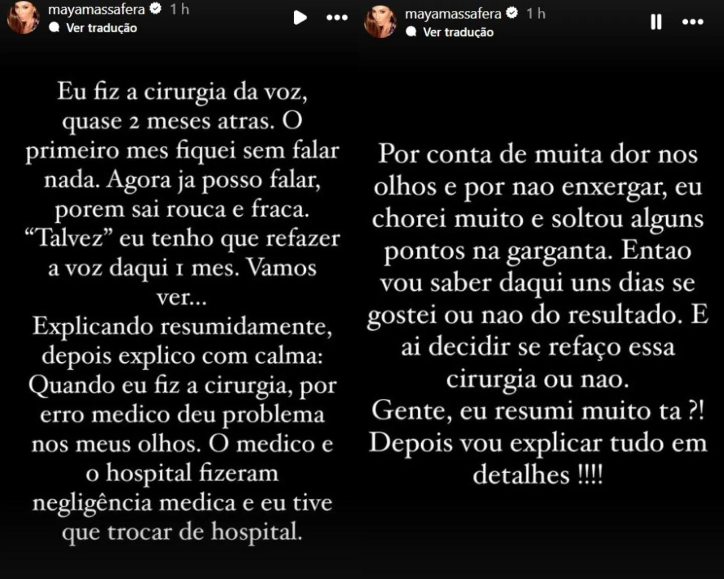 Influenciadora deu detalhes sobre a cirurgia que deu errado