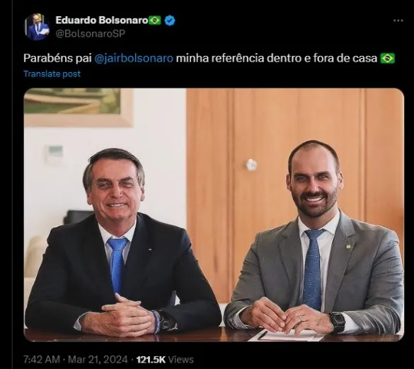 Imagem ilustrativa da imagem Niver de Bolsonaro: ex-presida recebe felicitações nas redes sociais