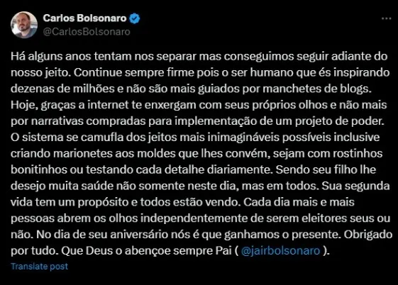 Imagem ilustrativa da imagem Niver de Bolsonaro: ex-presida recebe felicitações nas redes sociais